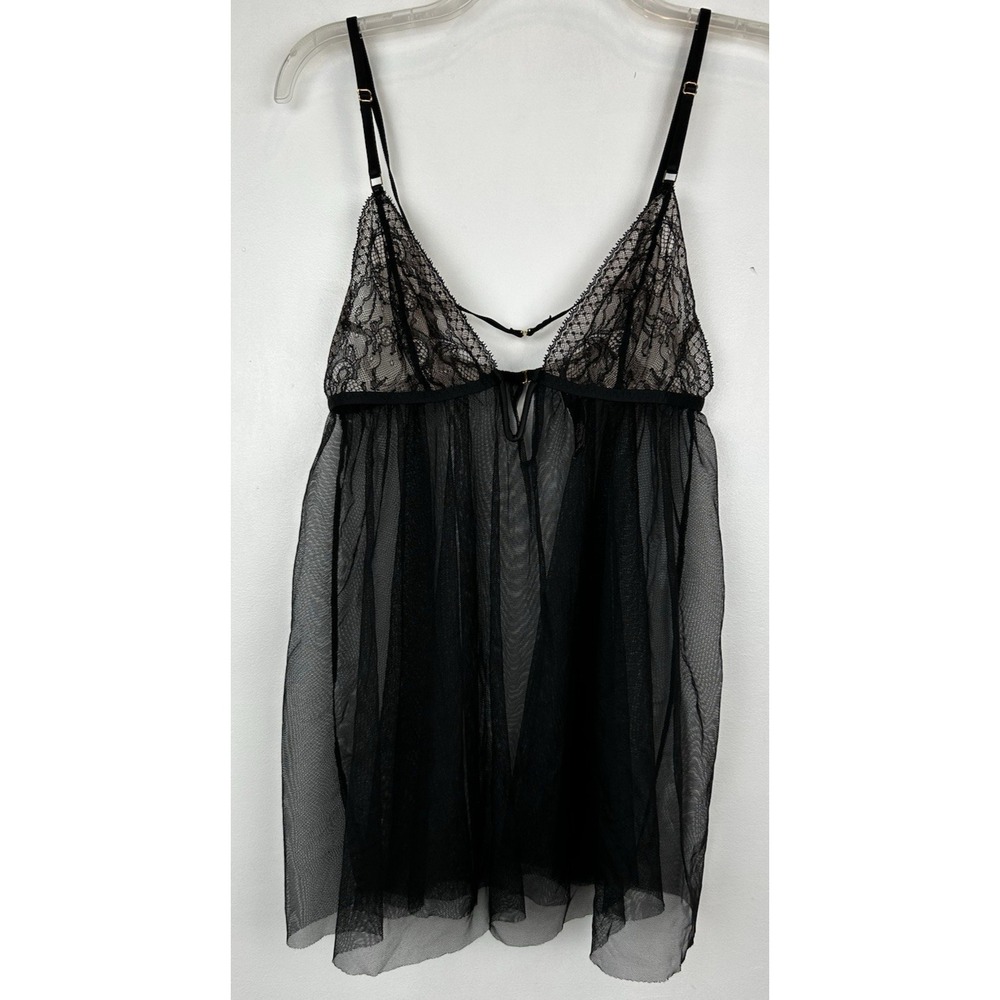 Victorias Secret Teddy Womans L Black Sexy Babydoll Read